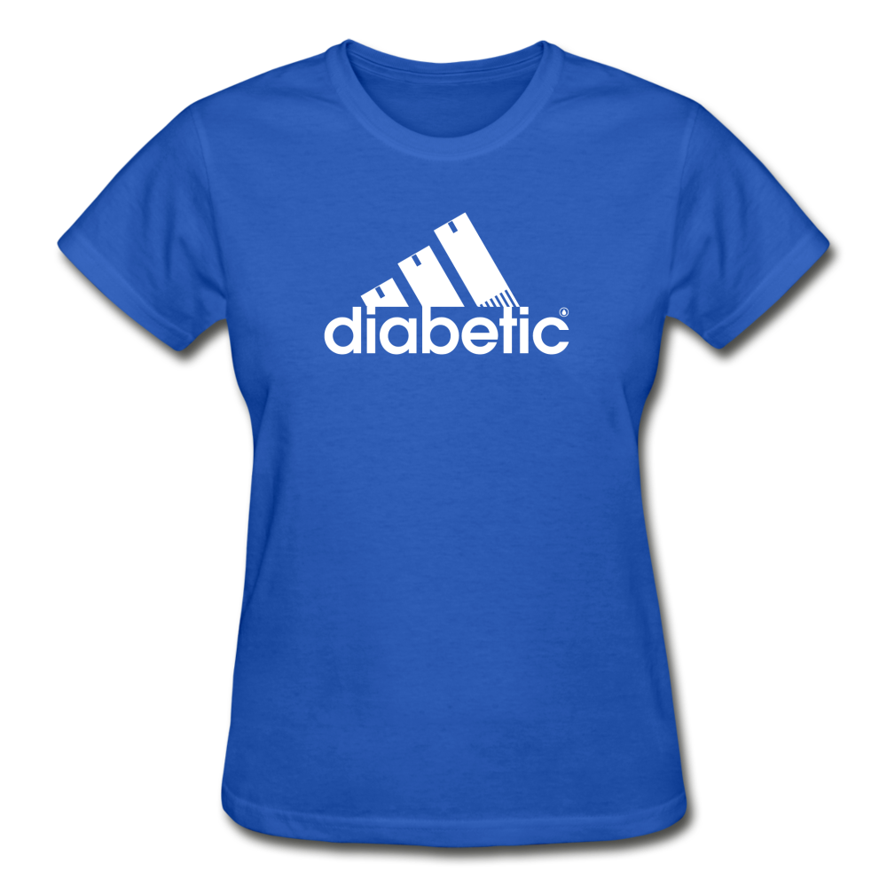 Diabetic + Strips - Gildan Ultra Cotton Ladies T-Shirt - royal blue