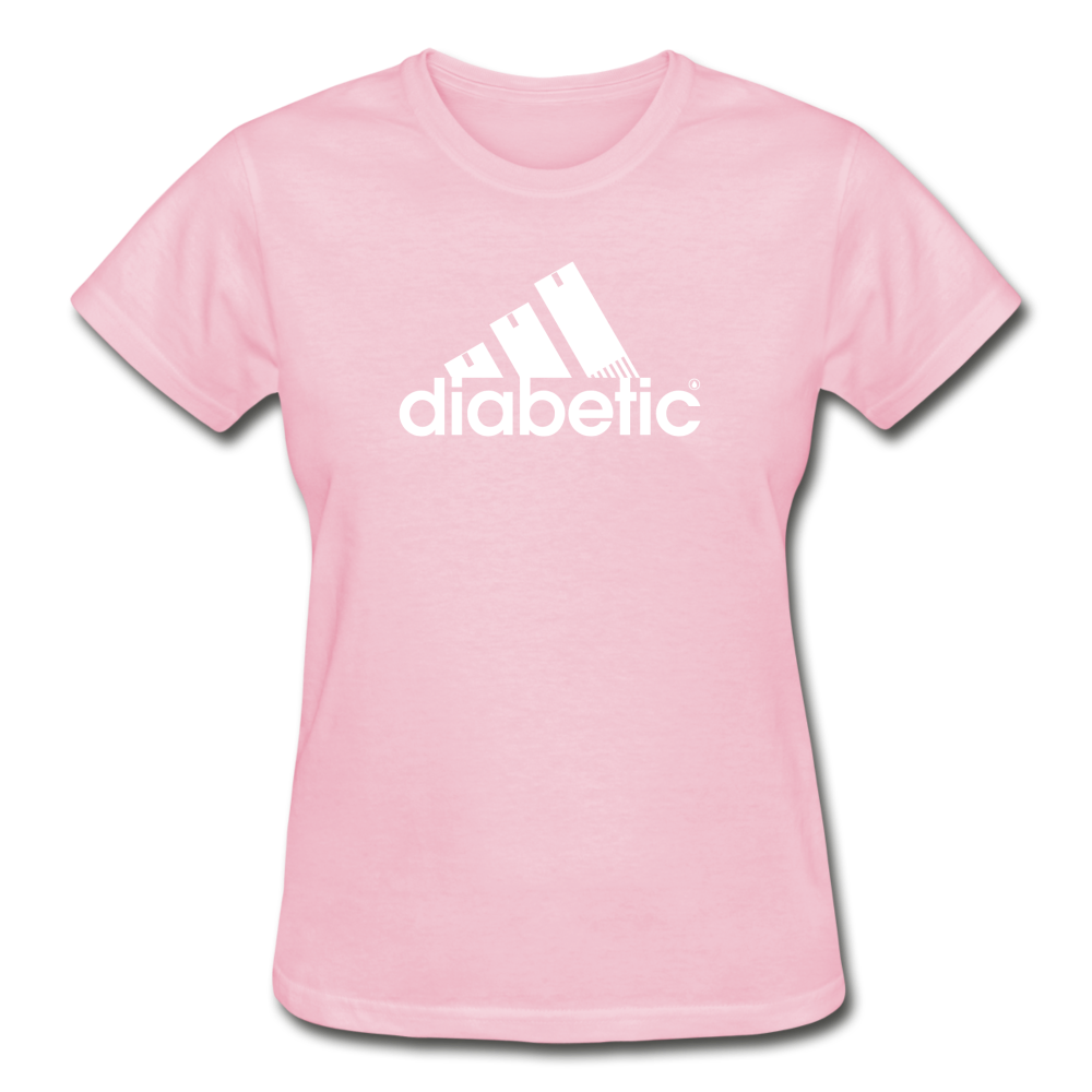 Diabetic + Strips - Gildan Ultra Cotton Ladies T-Shirt - light pink