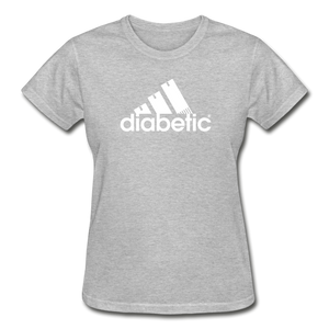 Diabetic + Strips - Gildan Ultra Cotton Ladies T-Shirt - heather gray