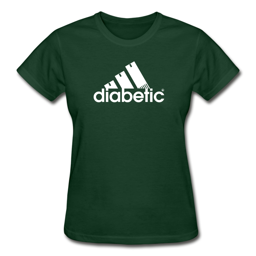 Diabetic + Strips - Gildan Ultra Cotton Ladies T-Shirt - forest green