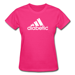 Diabetic + Strips - Gildan Ultra Cotton Ladies T-Shirt - fuchsia