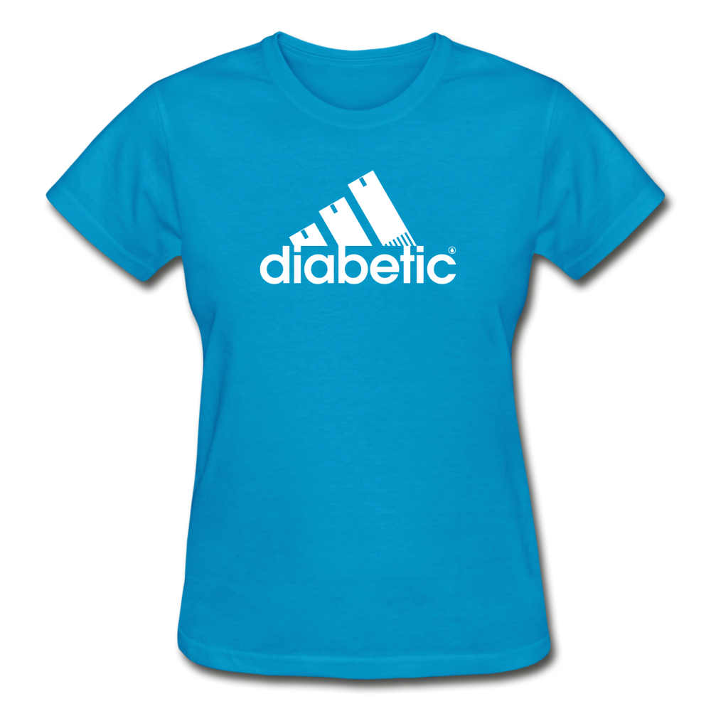 Diabetic + Strips - Gildan Ultra Cotton Ladies T-Shirt - turquoise