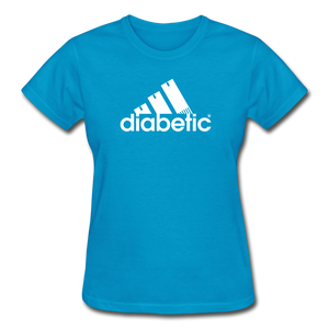Diabetic + Strips - Gildan Ultra Cotton Ladies T-Shirt - turquoise