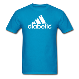 Diabetic + Strips - Men's Gildan Ultra Cotton Adult T-Shirt - turquoise