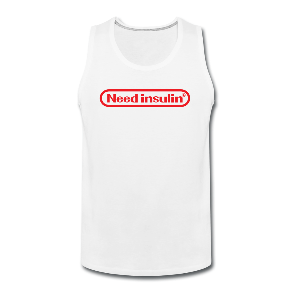 Need Insulin - Men’s Premium Tank - white
