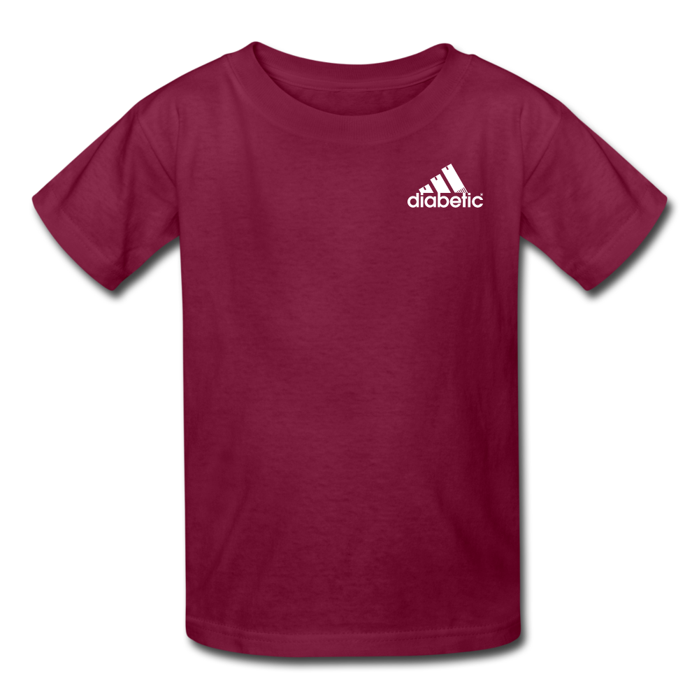Diabetic + Strips - NDAM Kids' T-Shirt - burgundy