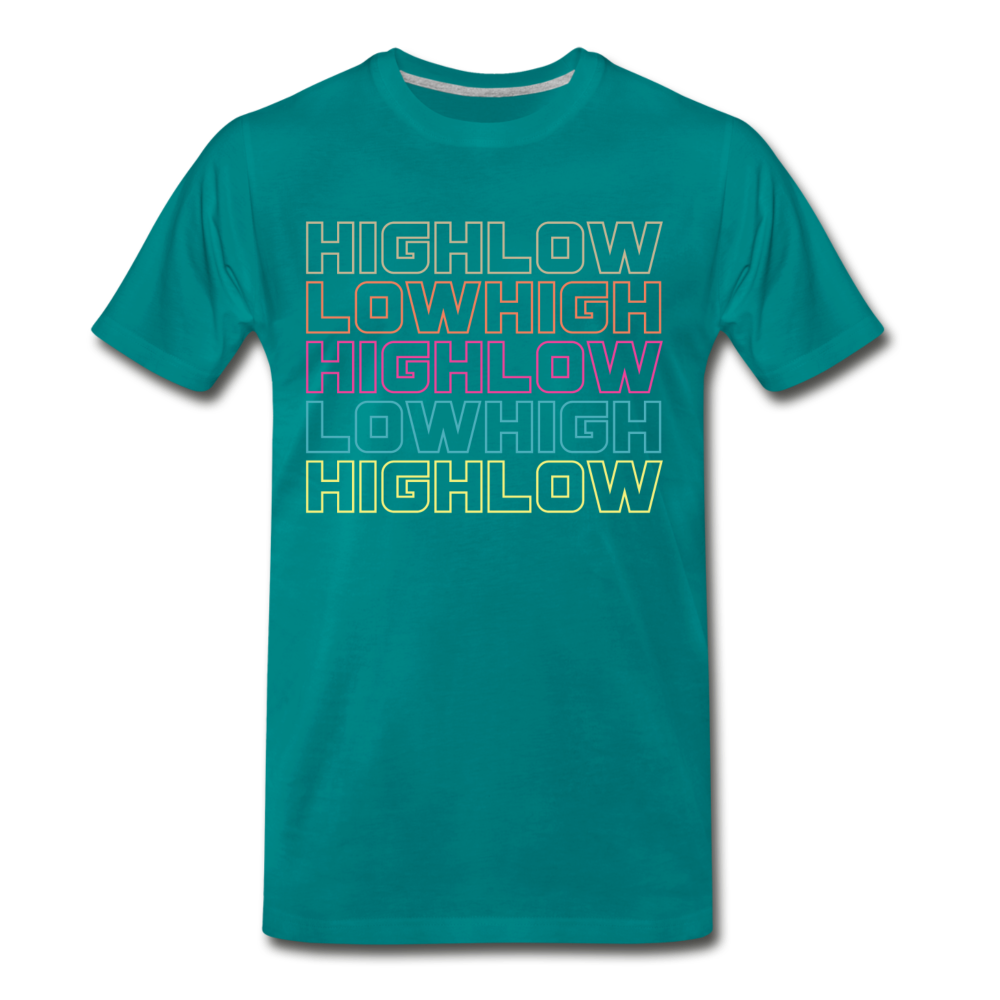 HIGH LOW - Men's Premium T-Shirt - teal