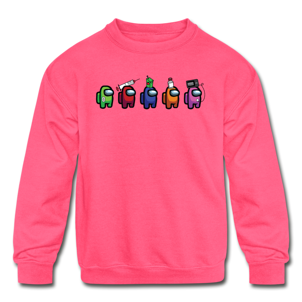 Blood Sugar Kinda Sus - Kids' Crewneck Sweatshirt - neon pink