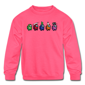 Blood Sugar Kinda Sus - Kids' Crewneck Sweatshirt - neon pink