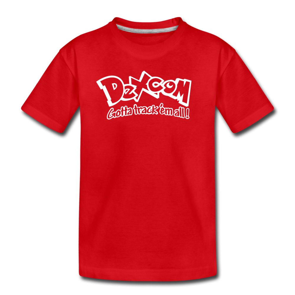 Dexcom - Gotta track 'em all - Kids' Premium T-Shirt - red