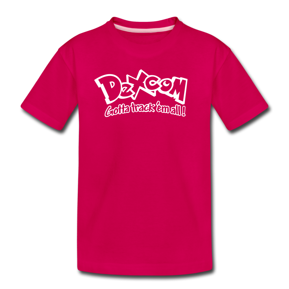 Dexcom - Gotta track 'em all - Kids' Premium T-Shirt - dark pink