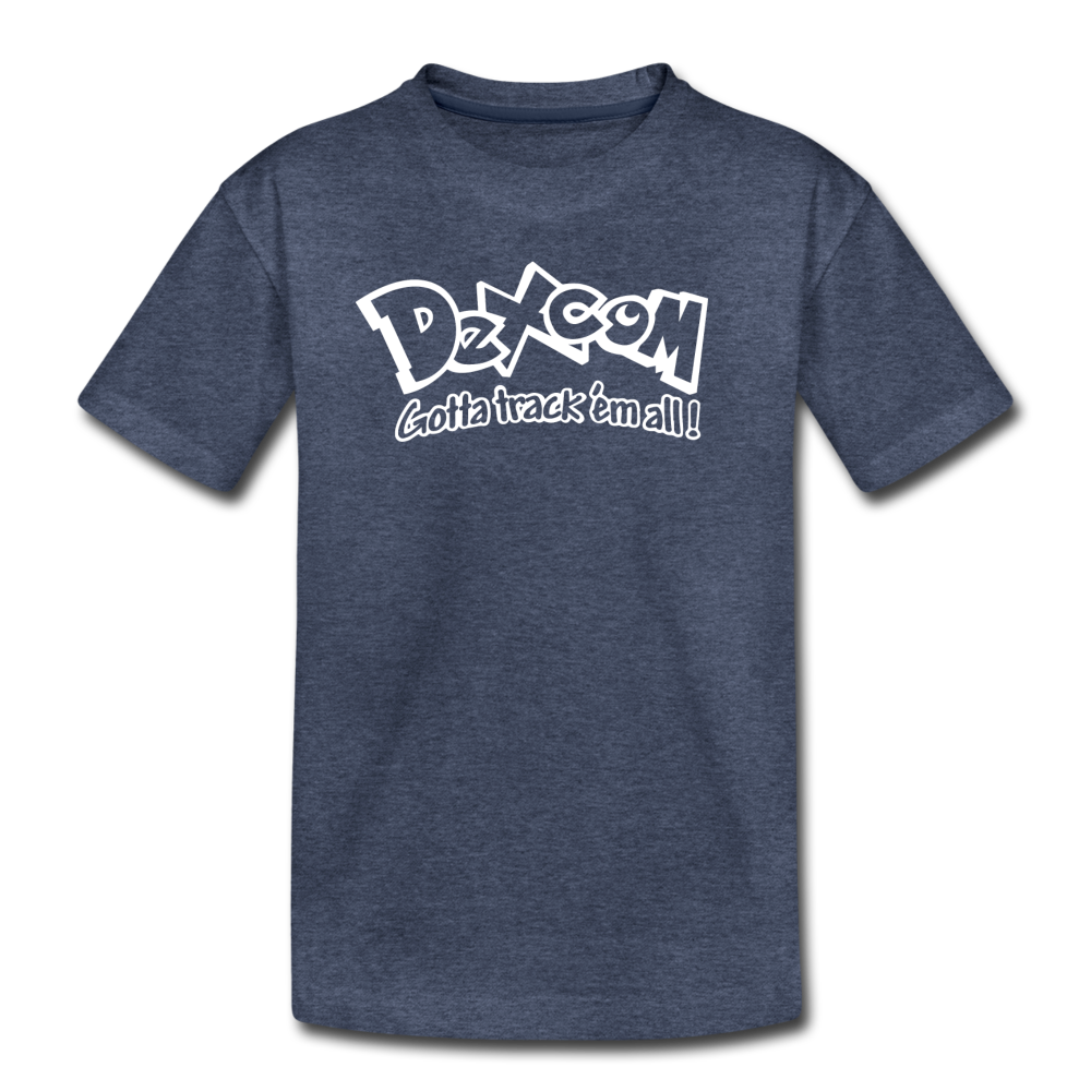 Dexcom - Gotta track 'em all - Kids' Premium T-Shirt - heather blue