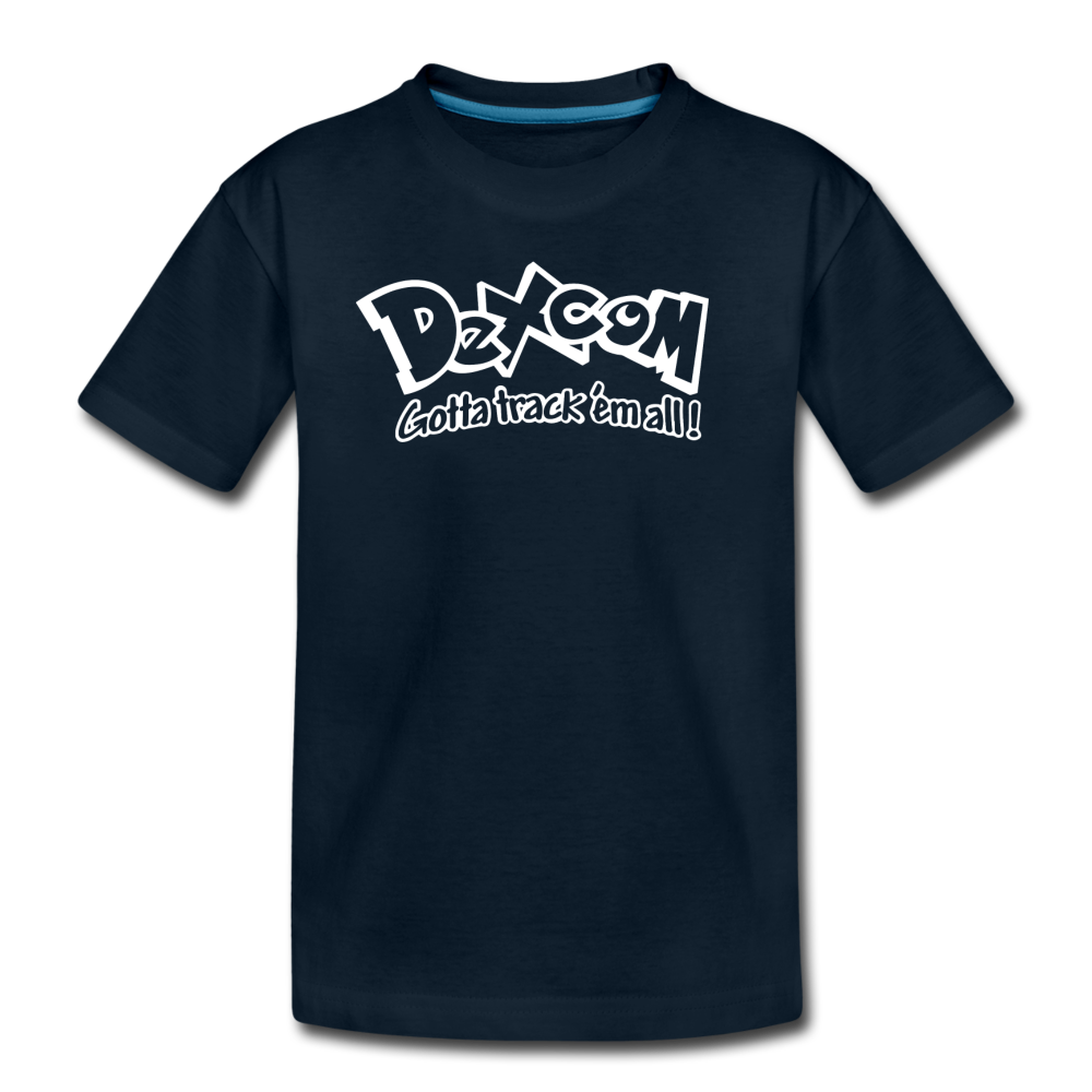 Dexcom - Gotta track 'em all - Kids' Premium T-Shirt - deep navy
