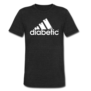 Diabetic + Strips - Unisex Tri-Blend T-Shirt - heather black