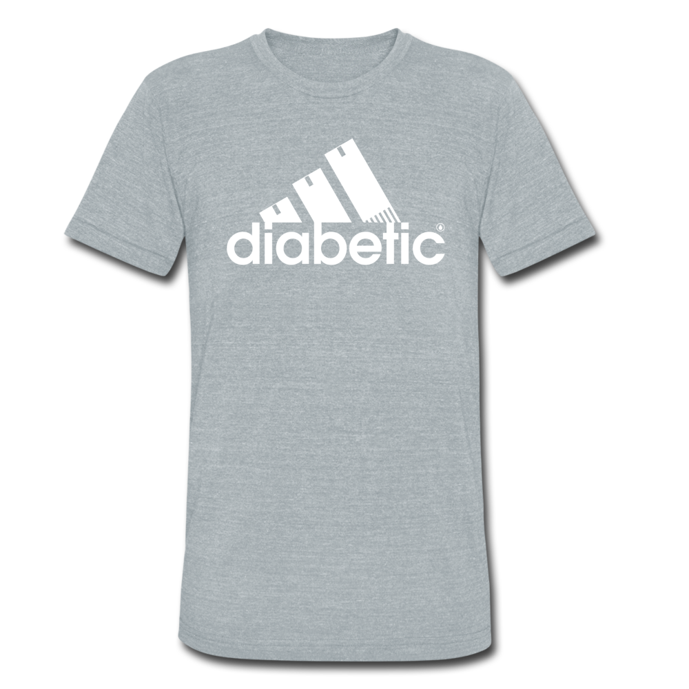 Diabetic + Strips - Unisex Tri-Blend T-Shirt - heather gray