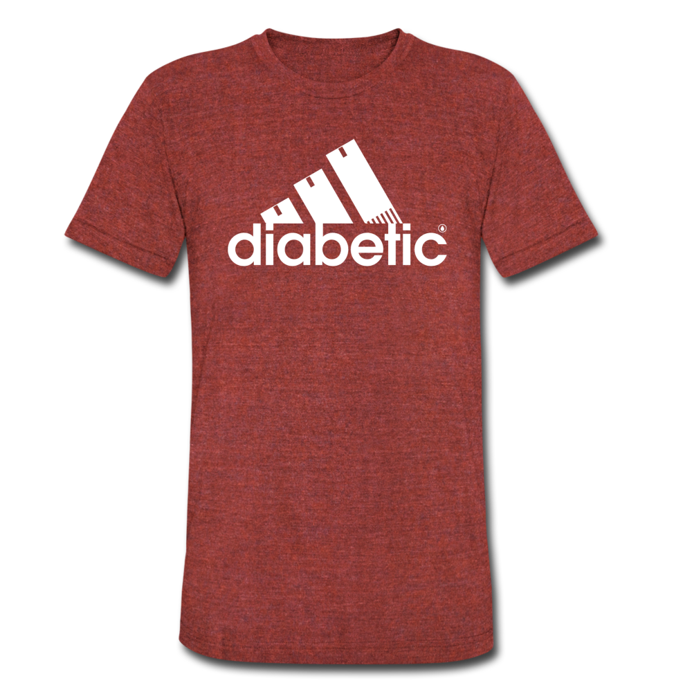 Diabetic + Strips - Unisex Tri-Blend T-Shirt - heather cranberry