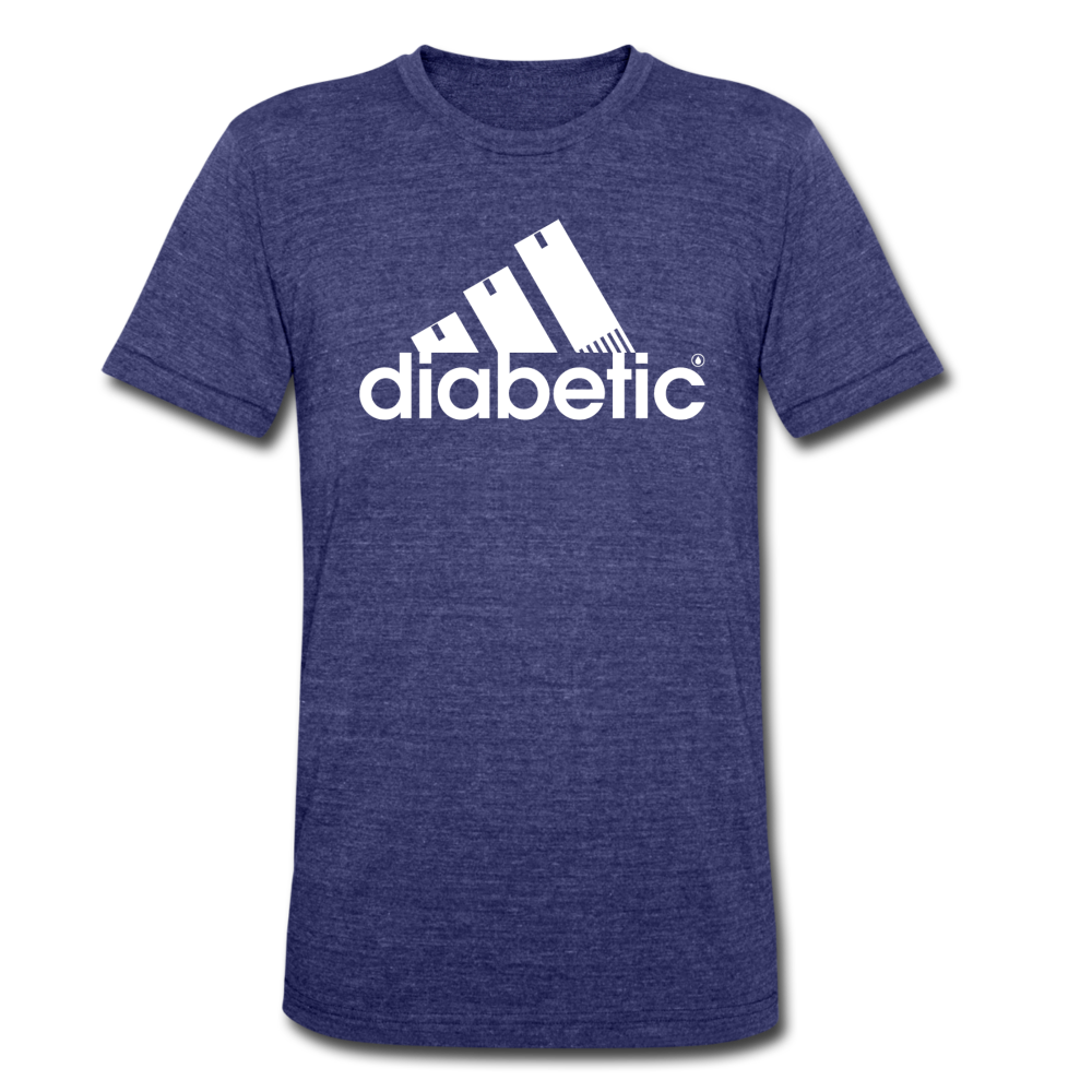 Diabetic + Strips - Unisex Tri-Blend T-Shirt - heather indigo
