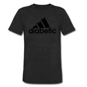 Diabetic + Strips - Unisex Tri-Blend T-Shirt - heather black