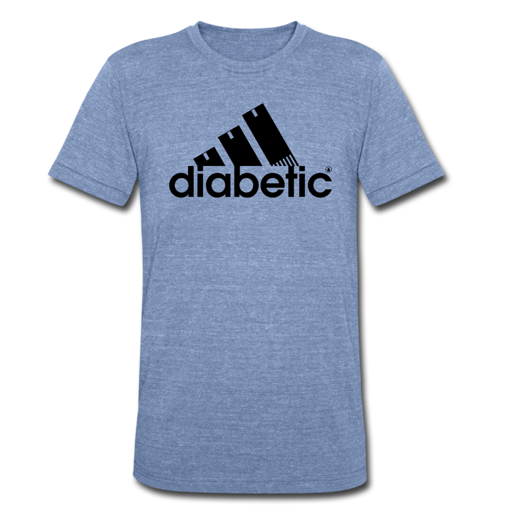 Diabetic + Strips - Unisex Tri-Blend T-Shirt - heather Blue