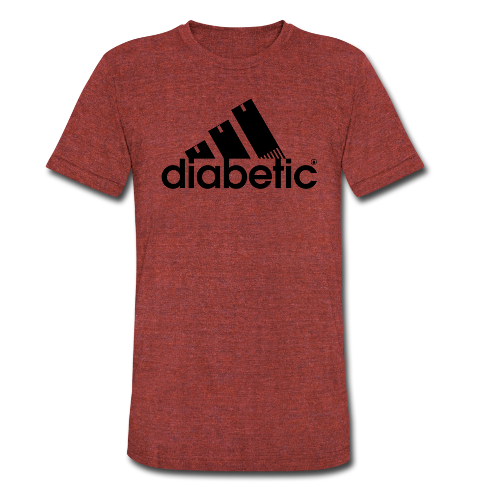 Diabetic + Strips - Unisex Tri-Blend T-Shirt - heather cranberry